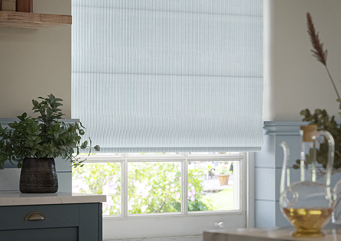 Nautical Stripes, Blue Sails - Motorised Roman Blind - Image 5